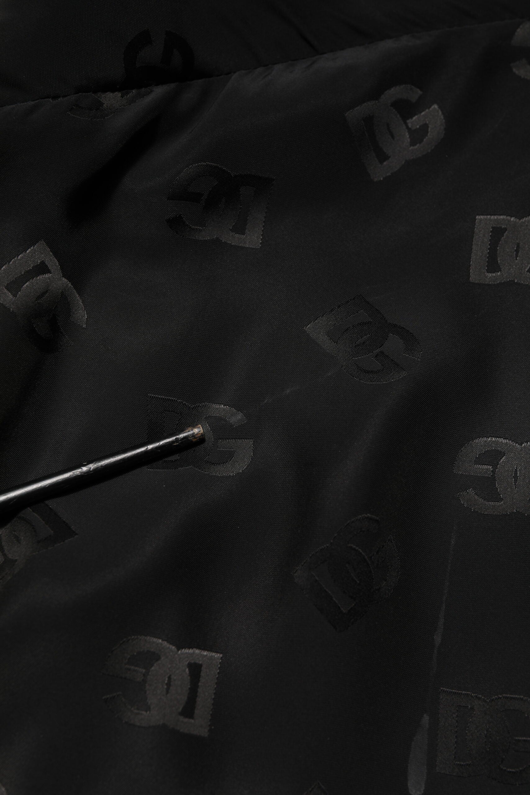 Dolce & Gabbana Black Polyester Logo Monogram Coat Jacket