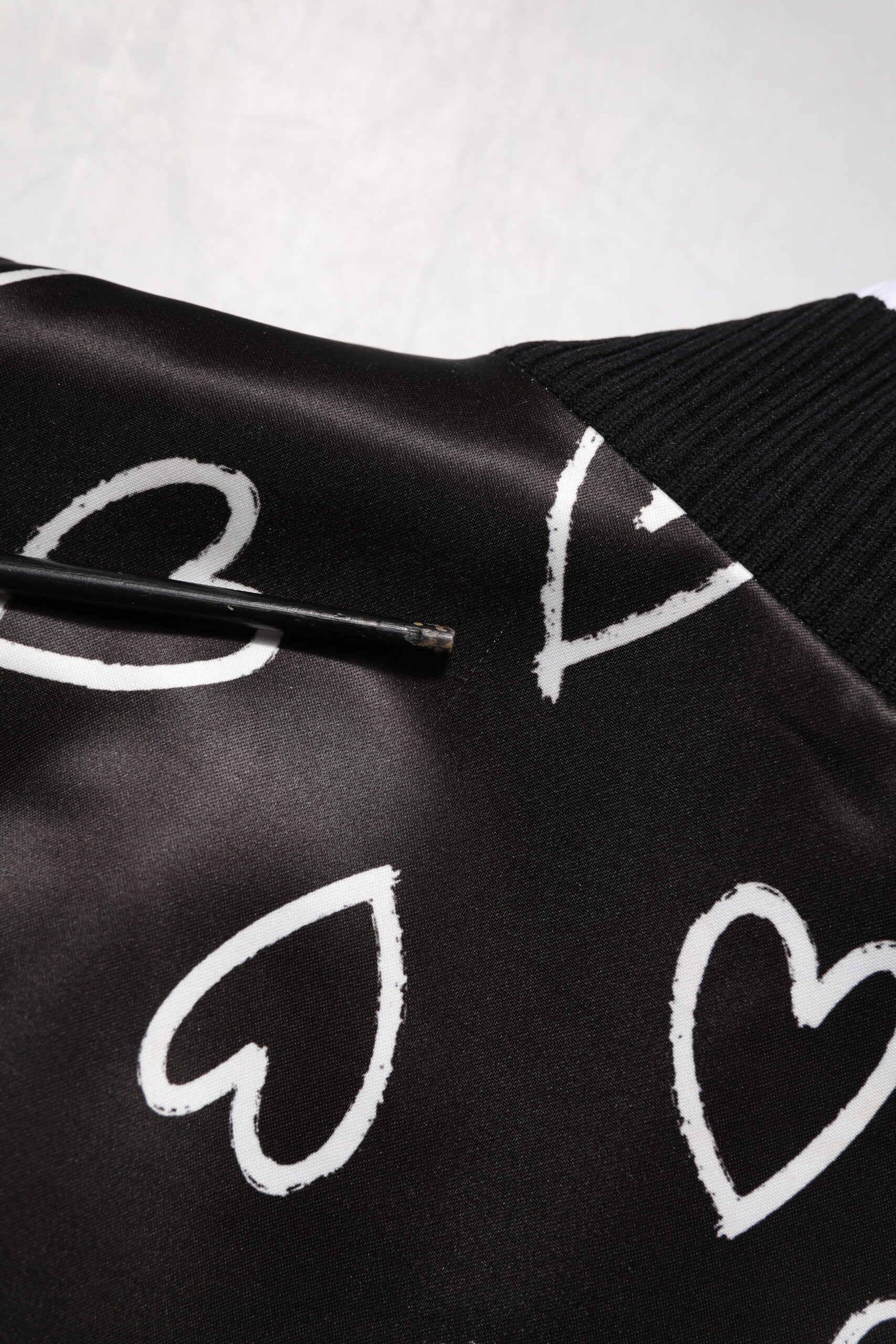 Dolce & Gabbana Black Polyester Heart Print Bomber Jacket