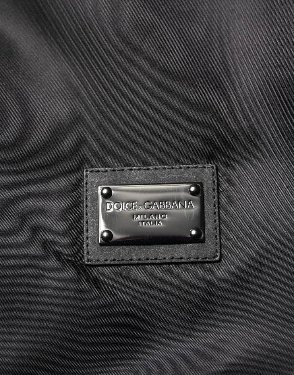Dolce & Gabbana Black Polyester Logo Plaque Bomber Jacket