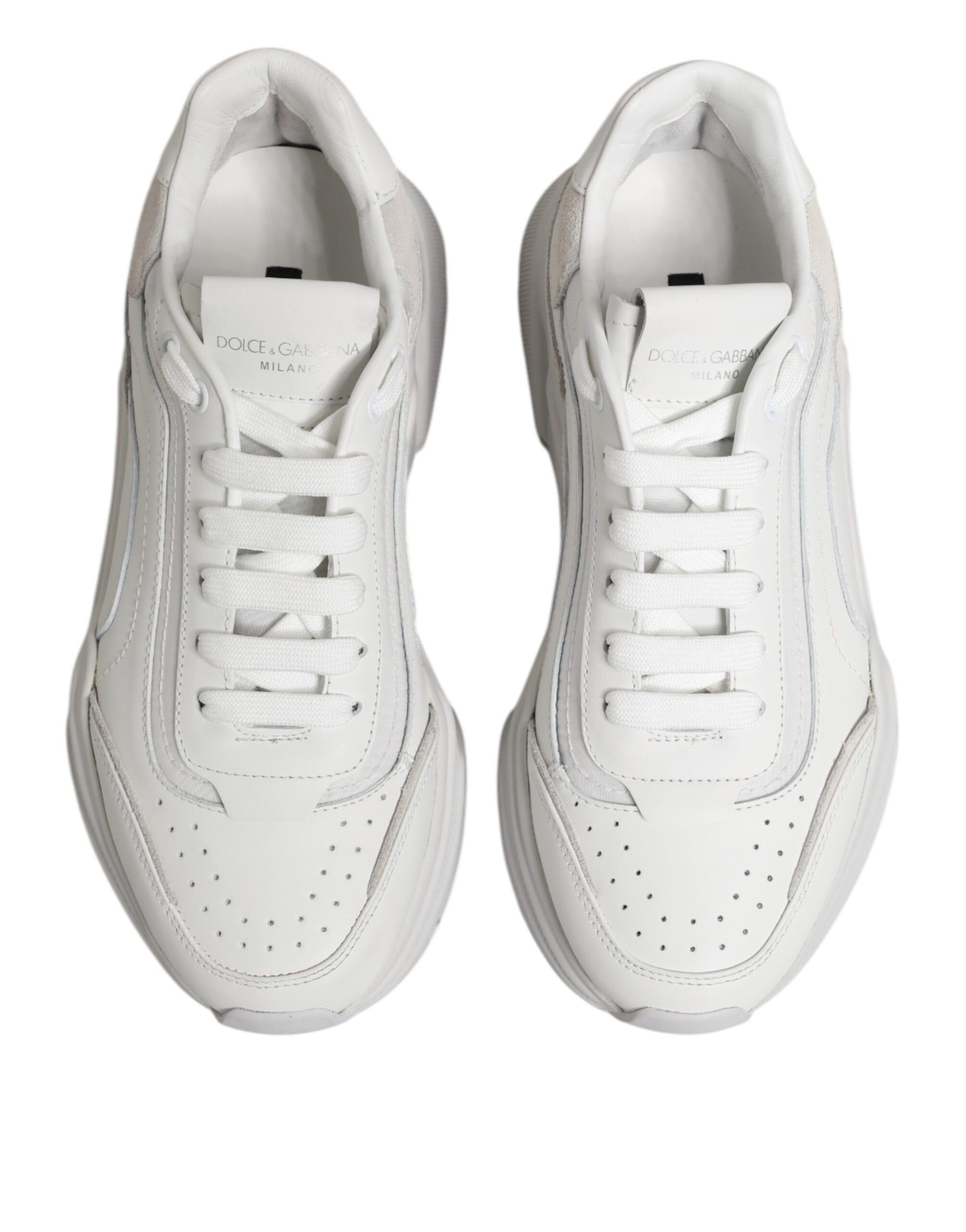 Dolce & Gabbana White Leather Daymaster Low Top Sneakers Shoes