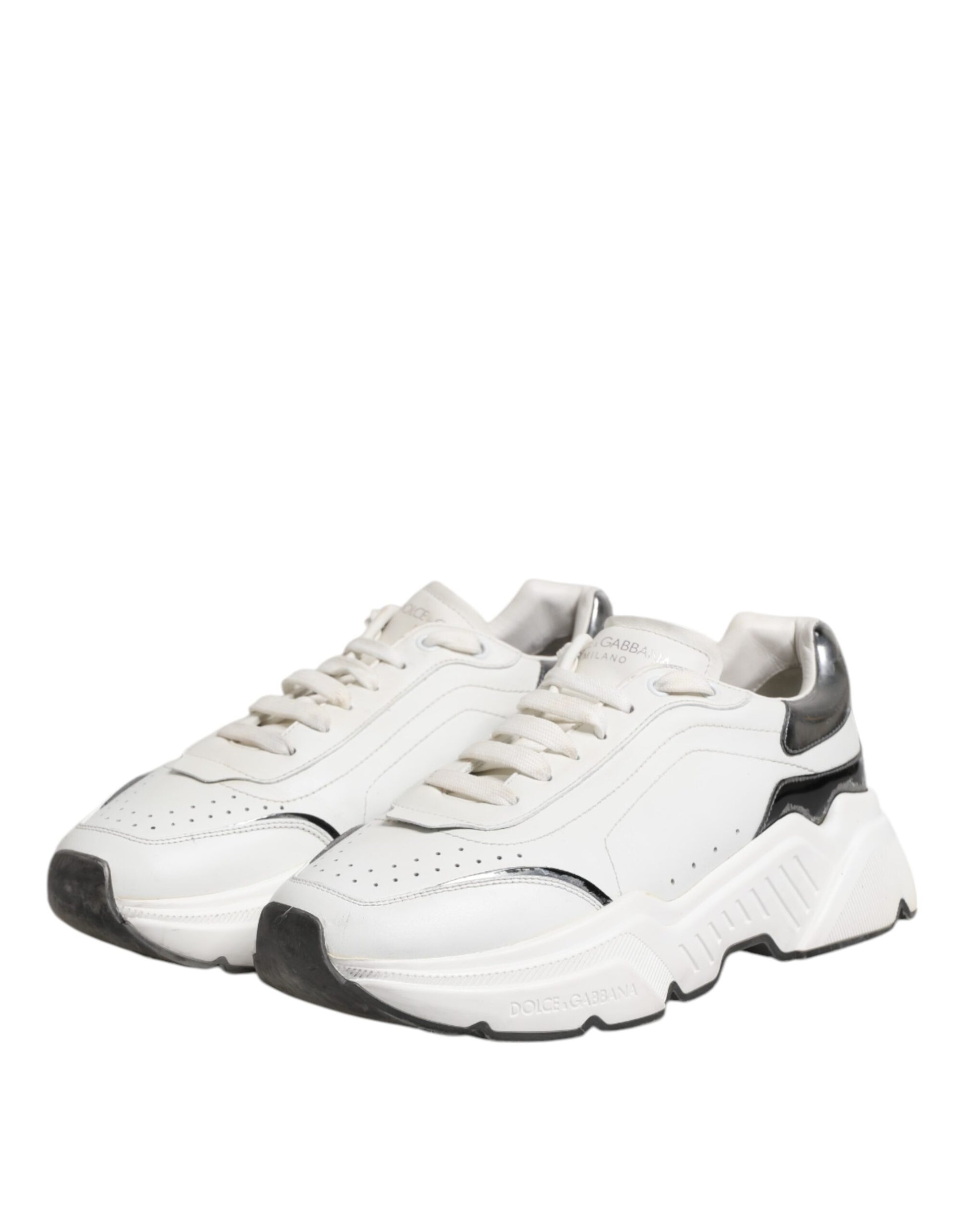 Dolce & Gabbana White Daymaster Leather Low Top Sneakers Shoes