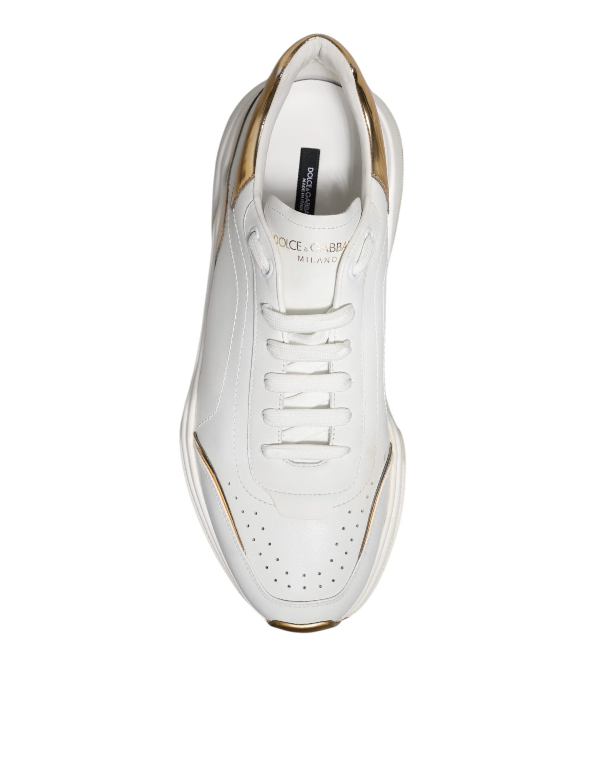 Dolce & Gabbana White Daymaster Leather Low Top Sneakers Shoes