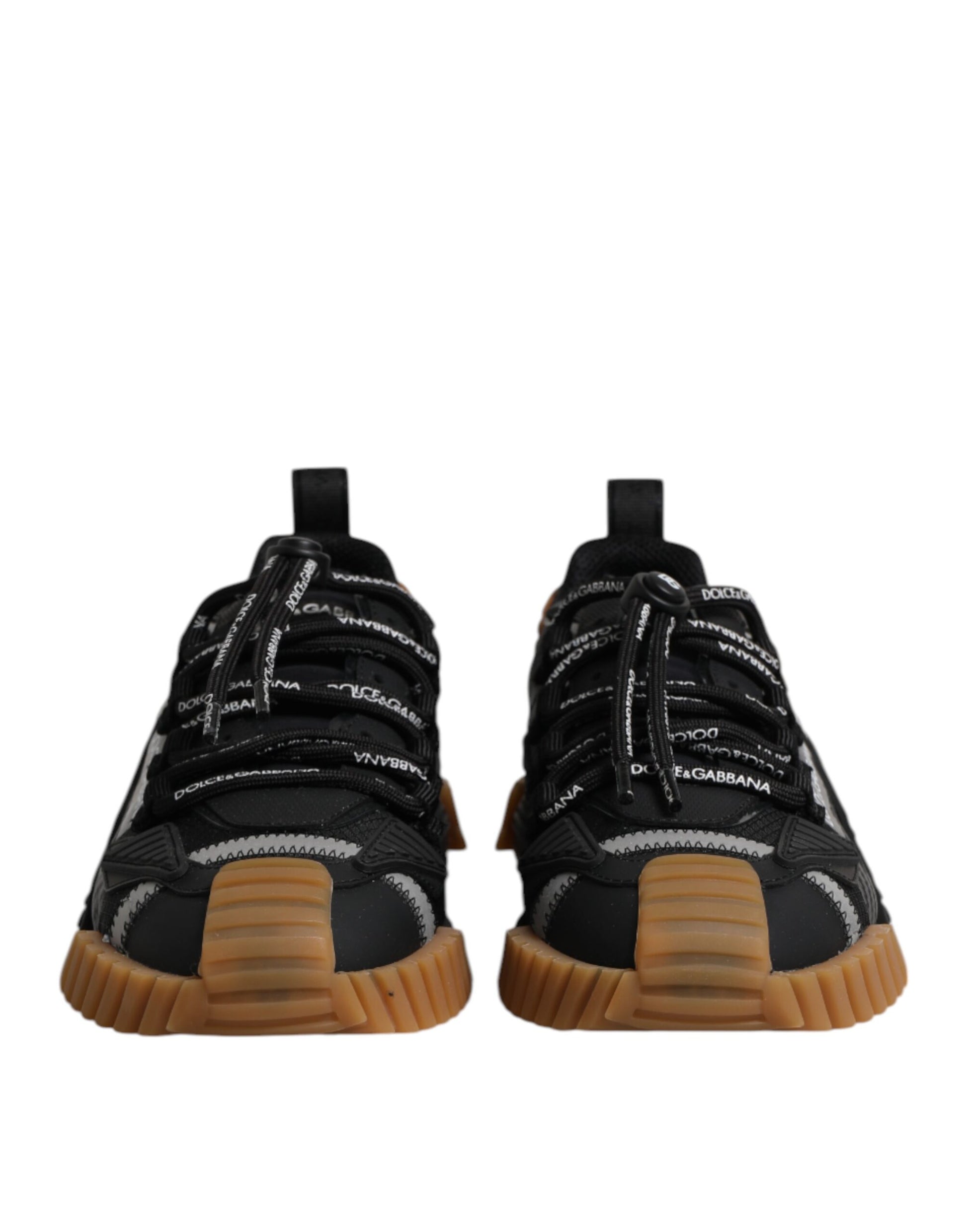 Dolce & Gabbana Black Logo Lace Up Low Top NS1 Sneakers Shoes