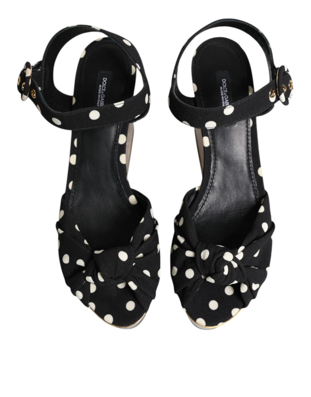 Dolce & Gabbana Multicolor Fish Polka Dot Wedge Sandals Shoes
