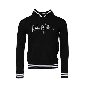 Dolce & Gabbana Black Hooded Logo Print Sweatshirt Sweater