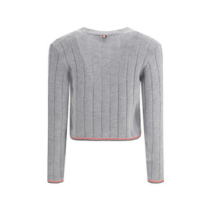 Ladder Full Needle Rib Stitch V Neck Car