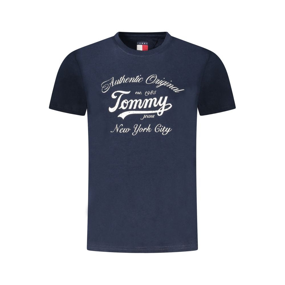 Blaues Damen-T-Shirt aus Baumwolle