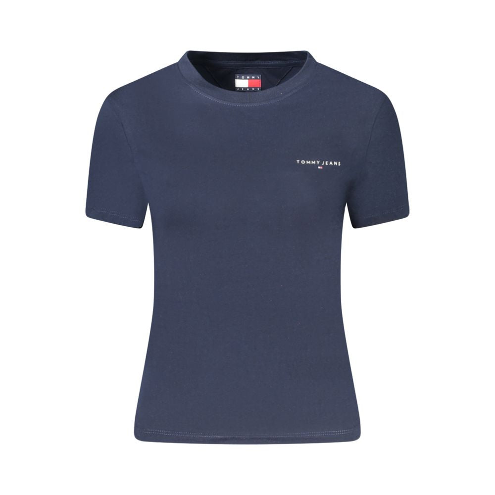 Blaues Damen-T-Shirt aus Baumwolle