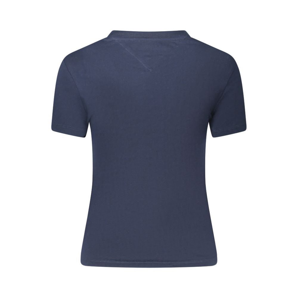 Blaues Damen-T-Shirt aus Baumwolle