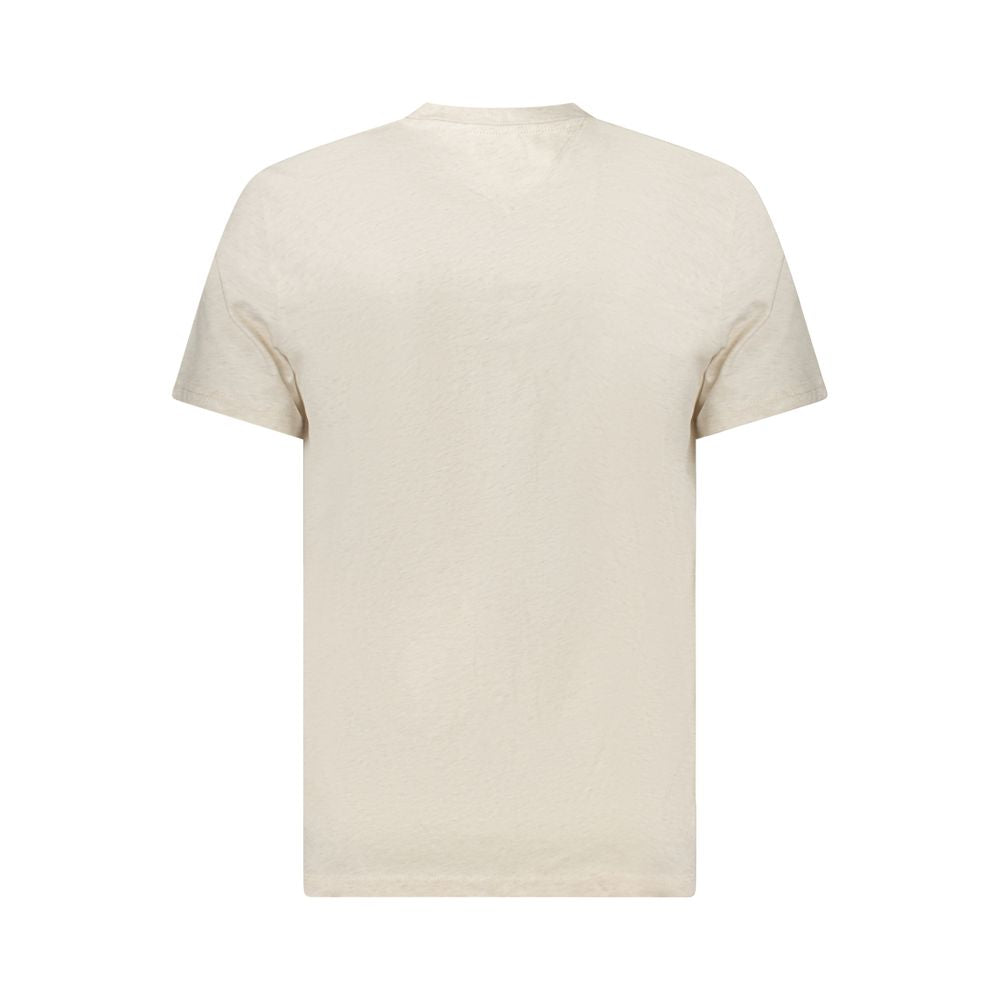 Beiges Herren-T-Shirt aus Baumwolle