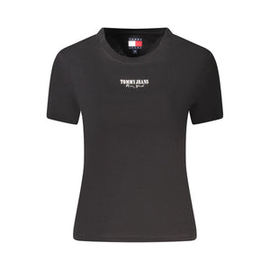 Schwarzes Damen-T-Shirt aus Baumwolle
