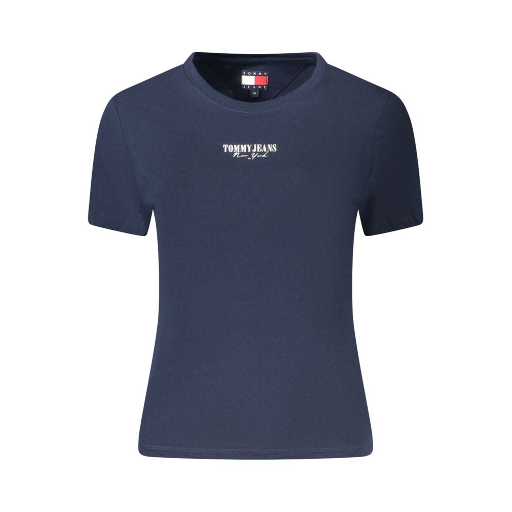 Blaues Damen-T-Shirt aus Baumwolle