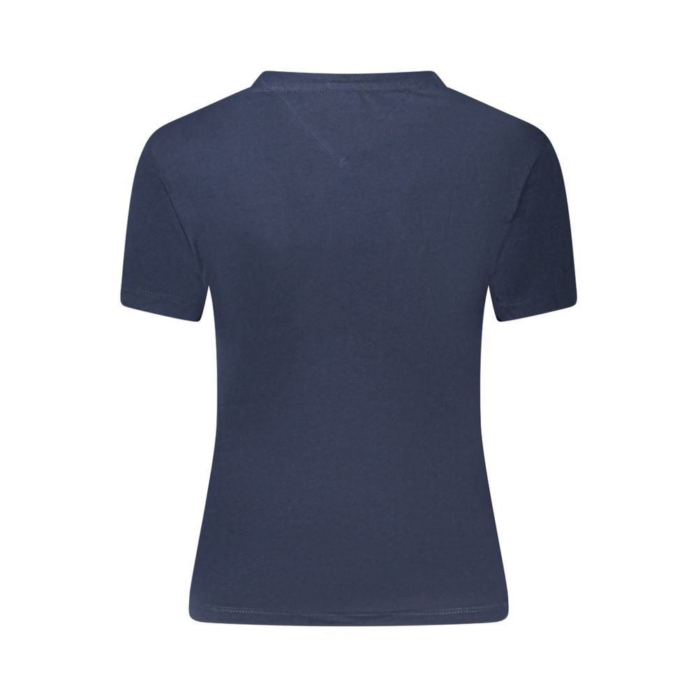 Blaues Damen-T-Shirt aus Baumwolle