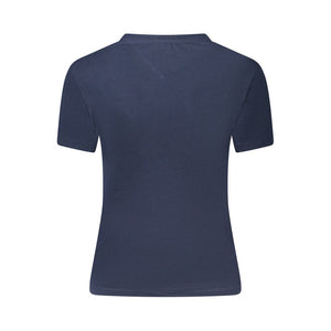 Blaues Damen-T-Shirt aus Baumwolle