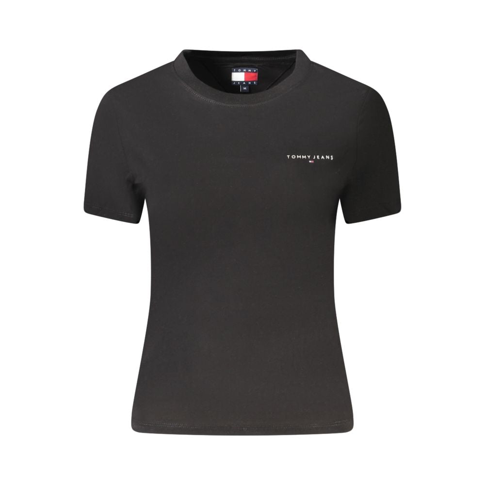 Schwarzes Damen-T-Shirt aus Baumwolle