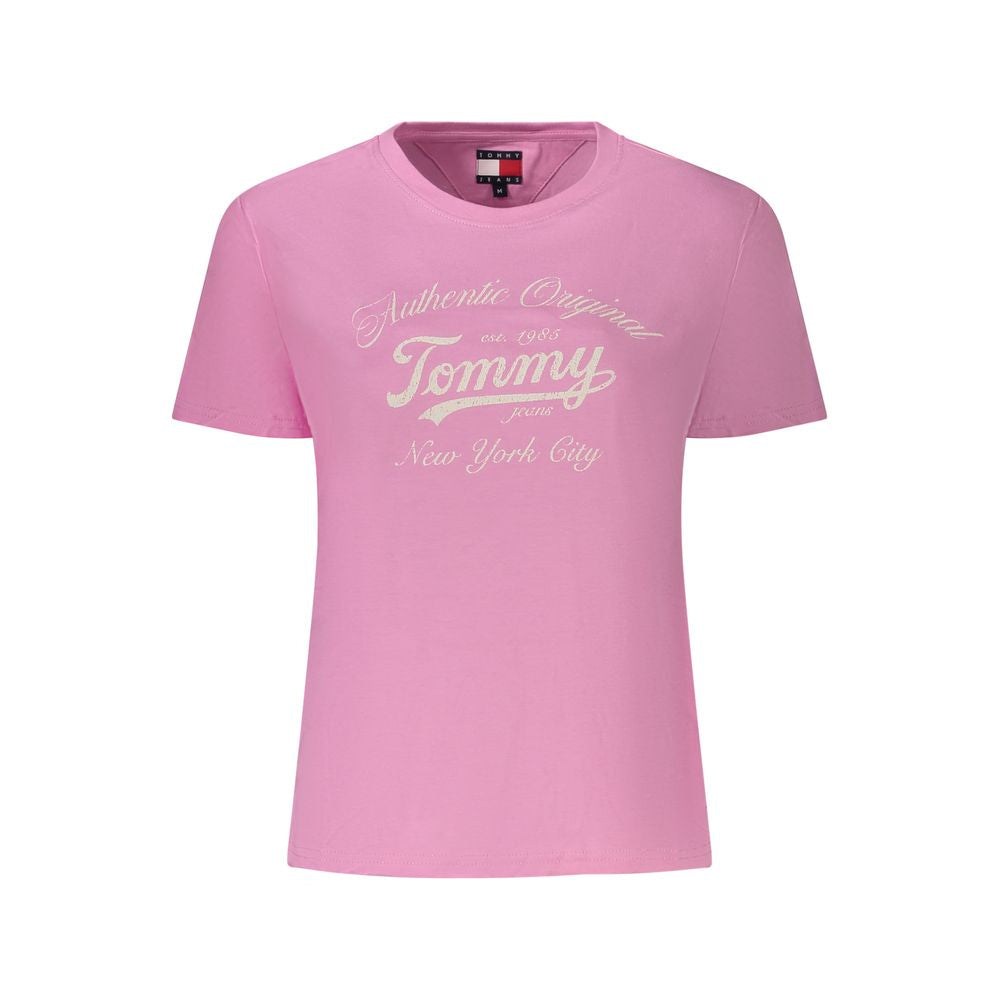 Rosa Baumwoll-T-Shirt für Damen