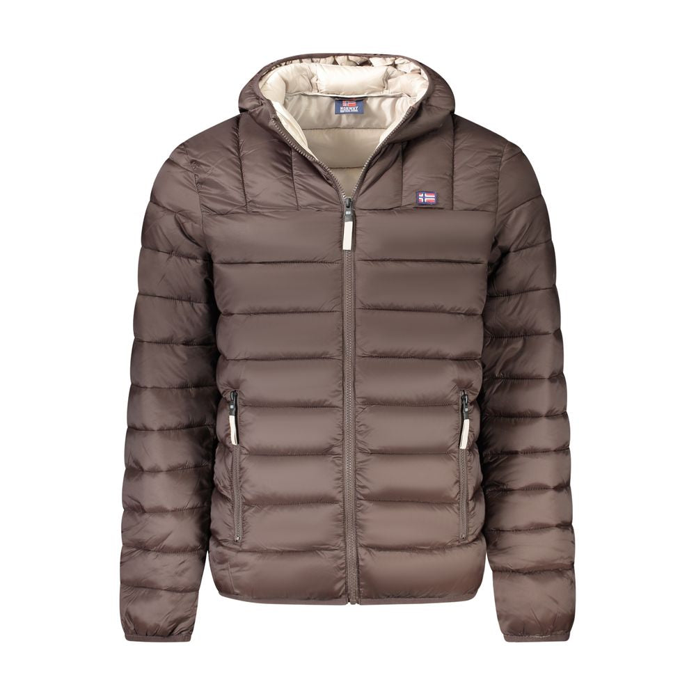Braune Polyamid-Herrenjacke