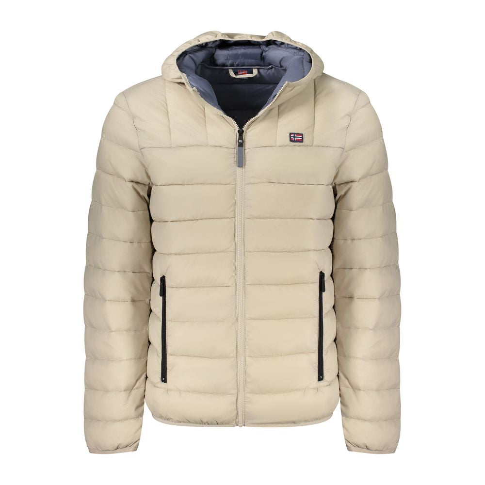 Beige Polyamid Herrenjacke