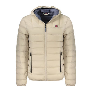 Beige Polyamid Herrenjacke