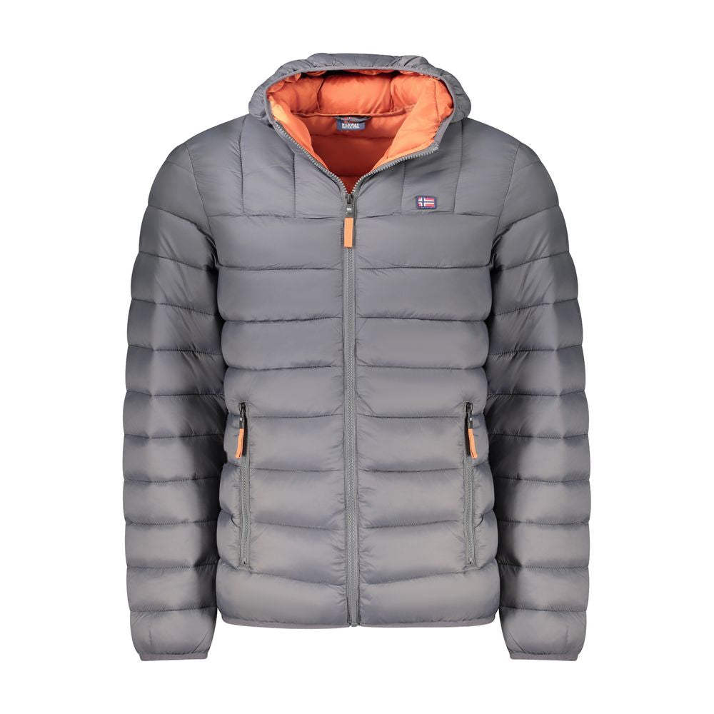 Graue Polyamid-Herrenjacke