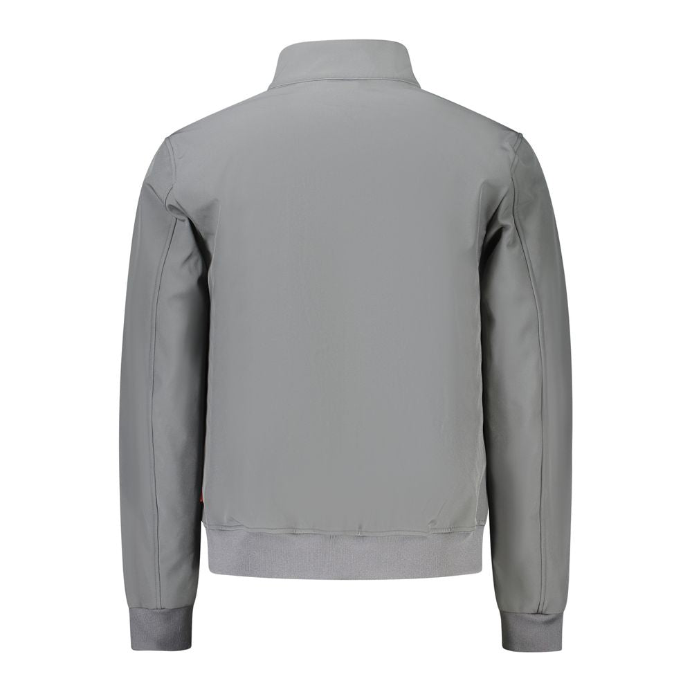 Graue Polyester-Herrenjacke