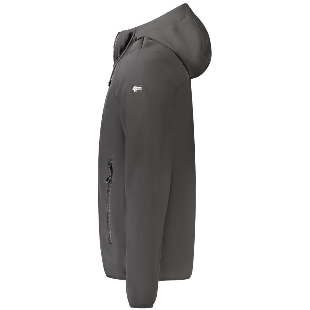 Schwarze Polyester-Herrenjacke