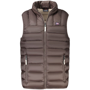 Braune Polyamid-Herrenjacke