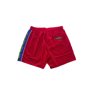 Rote Polyester-Badeshorts für Herren