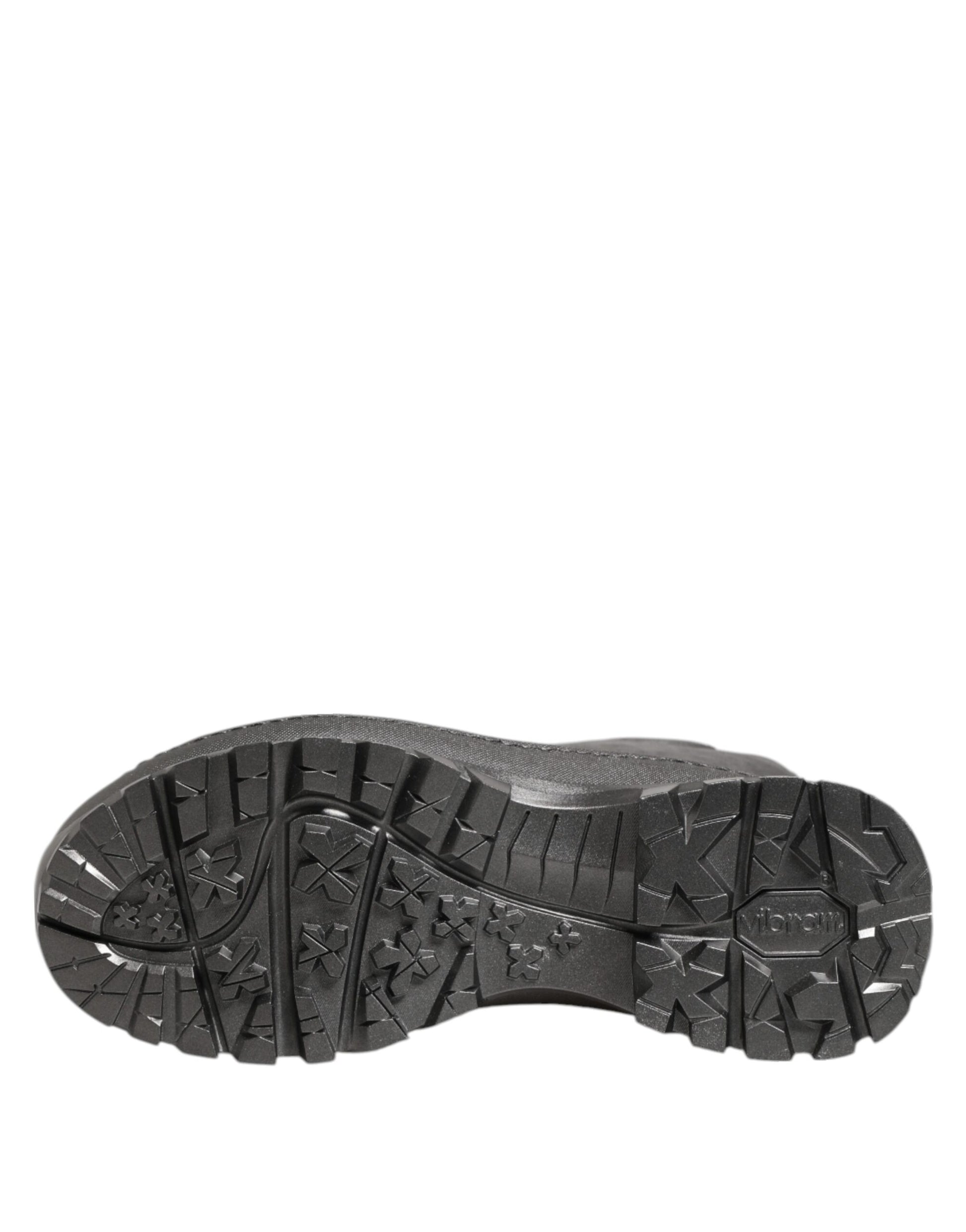 Dolce & Gabbana Black Argento Pull On Rain Boots Shoes