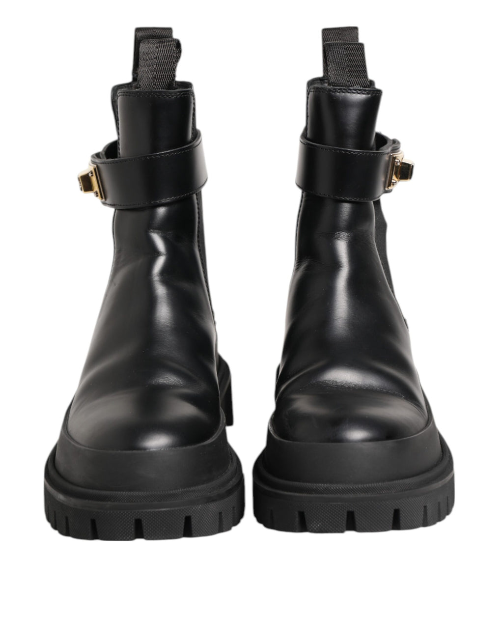 Black Calfskin DG Logo Strap Ankle Boots Shoes