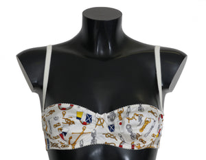 Weiße Balconcino-Unterhose mit Matrosen-Print