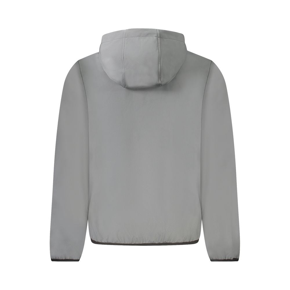 Graue Polyester-Kapuzenjacke für Herren