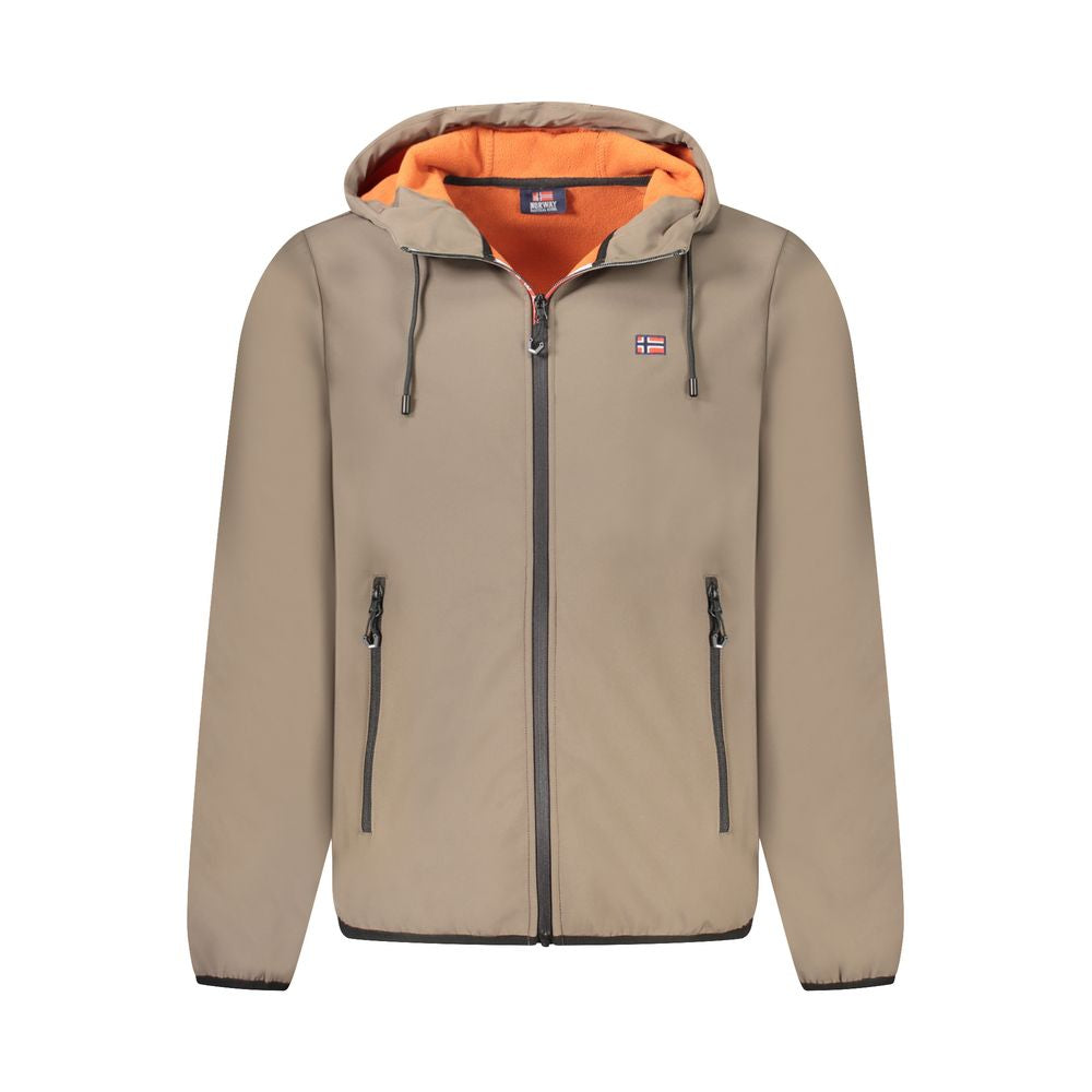 Braune Polyester-Herrenjacke