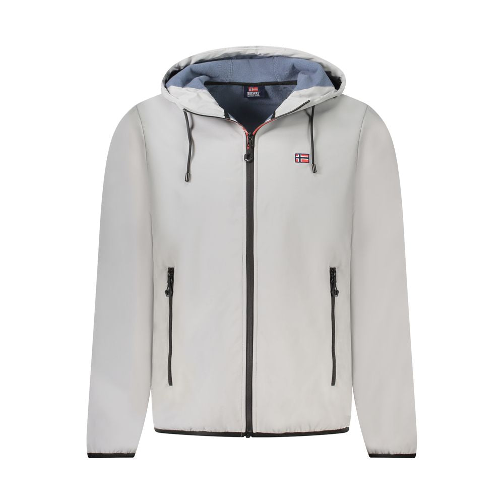 Graue Polyester-Herrenjacke
