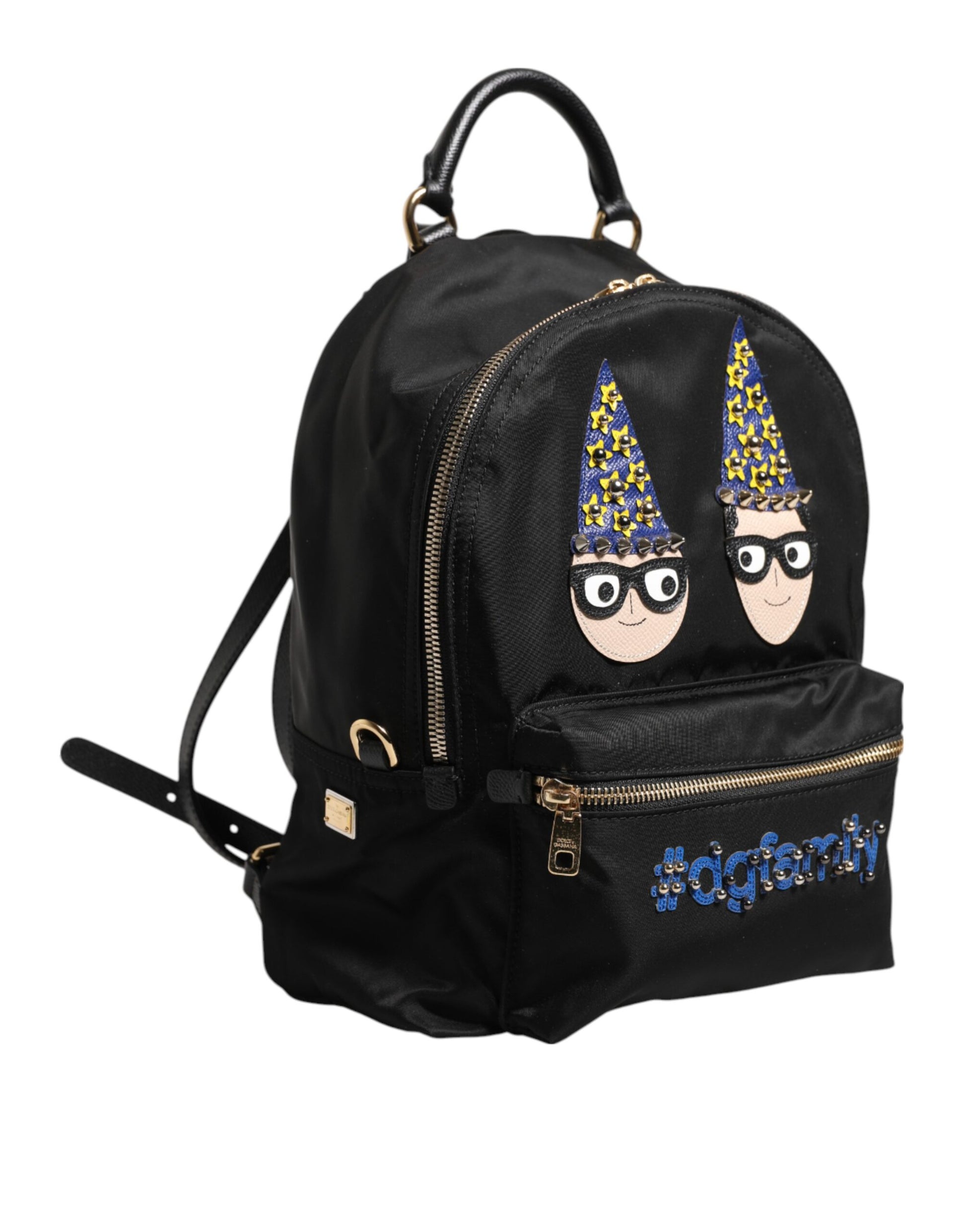 Dolce & Gabbana Black Nylon #DGFAMILY VULCANO Embellished Backpack Bag