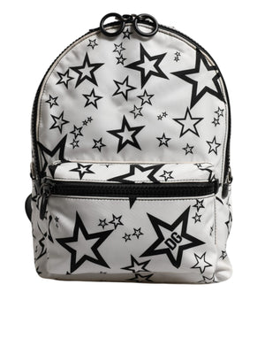 Dolce & Gabbana White DG Stars Print Nylon Travel Backpack Bag