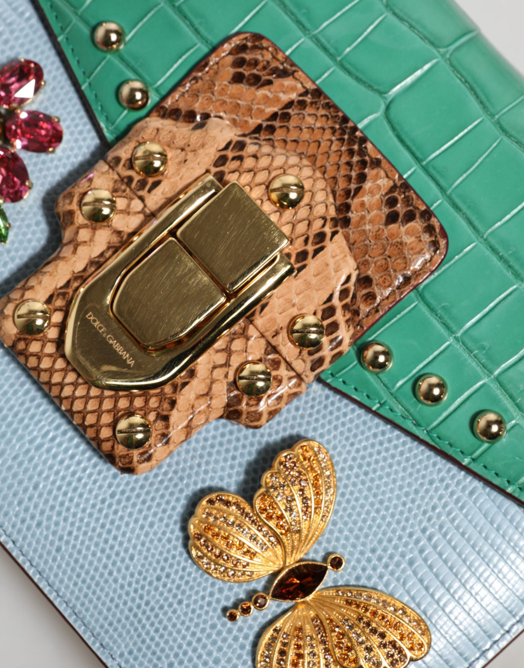 Blue Green LUCIA Embellished Crossbody Bag