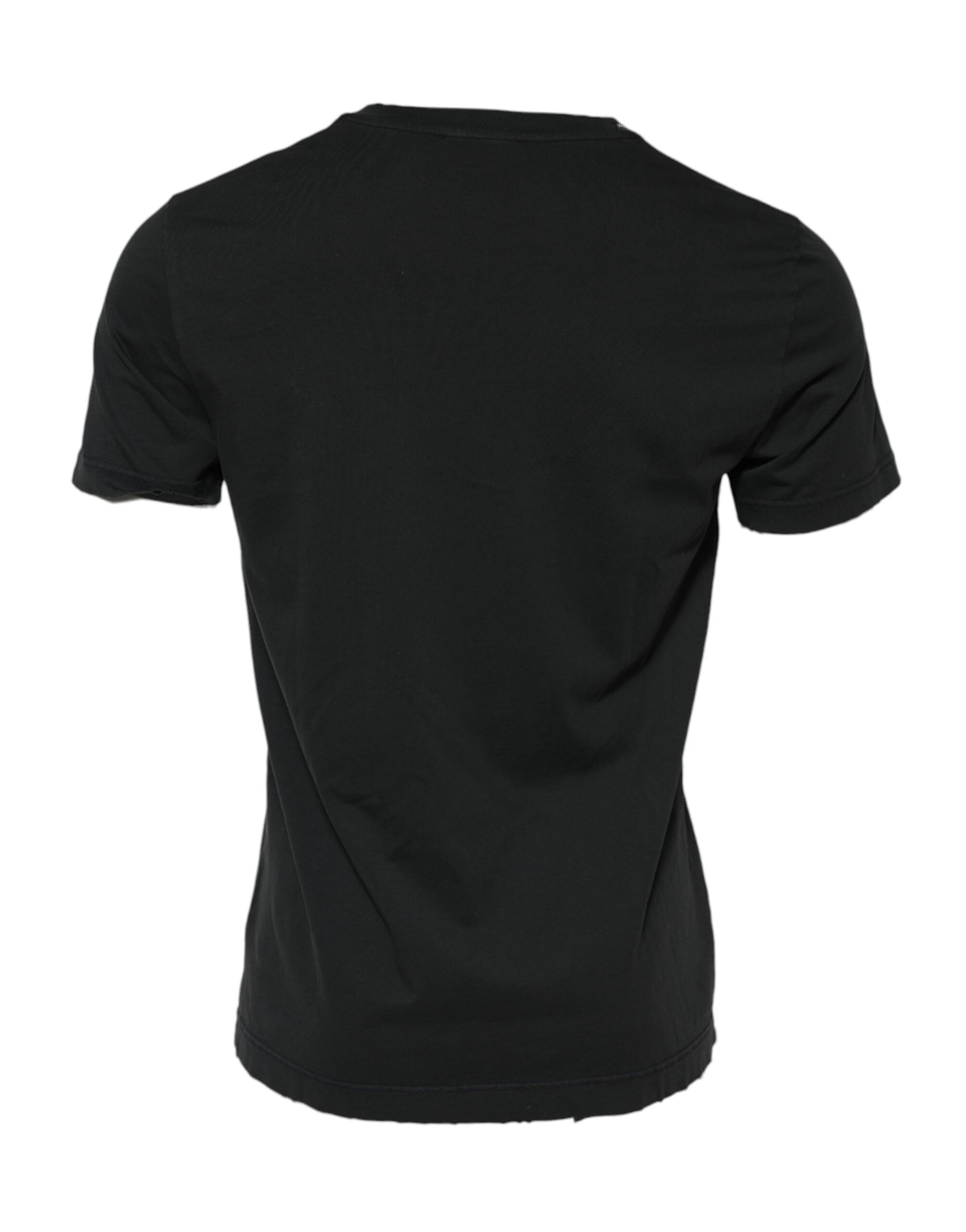 Dolce & Gabbana Black DG Crew Devotion Cotton Crew Neck T-shirt