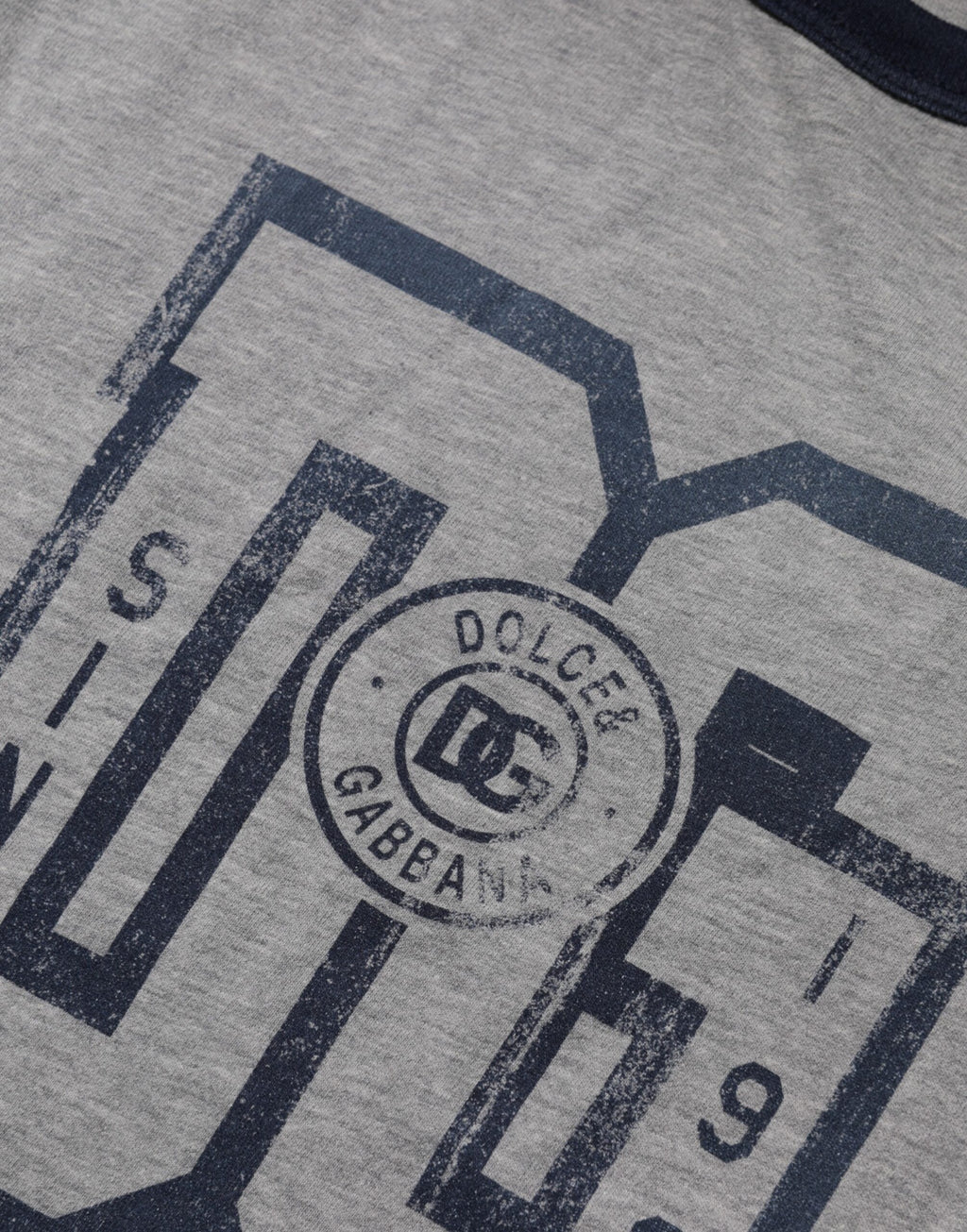 Dolce & Gabbana Gray DG Graphic Print Cotton Crewneck T-shirt