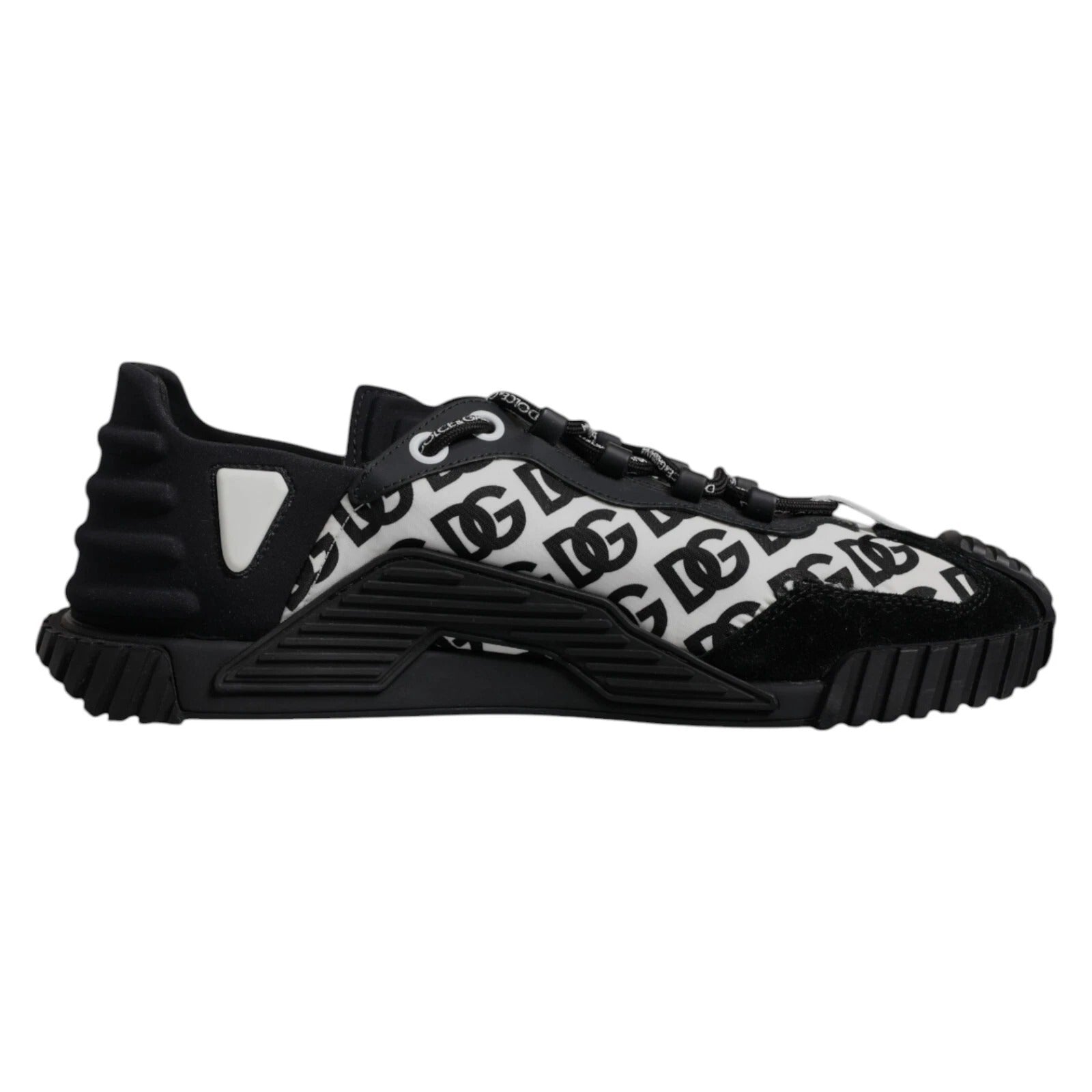 Dolce & Gabbana Black Logo Lace Up Low Top NS1 Sneakers
