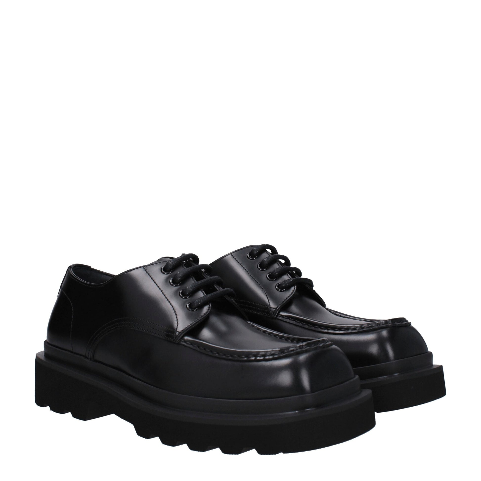 Dolce & Gabbana Black Leather Oxfords And Derbies