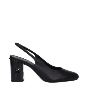 Black Leather High Heel Pumps
