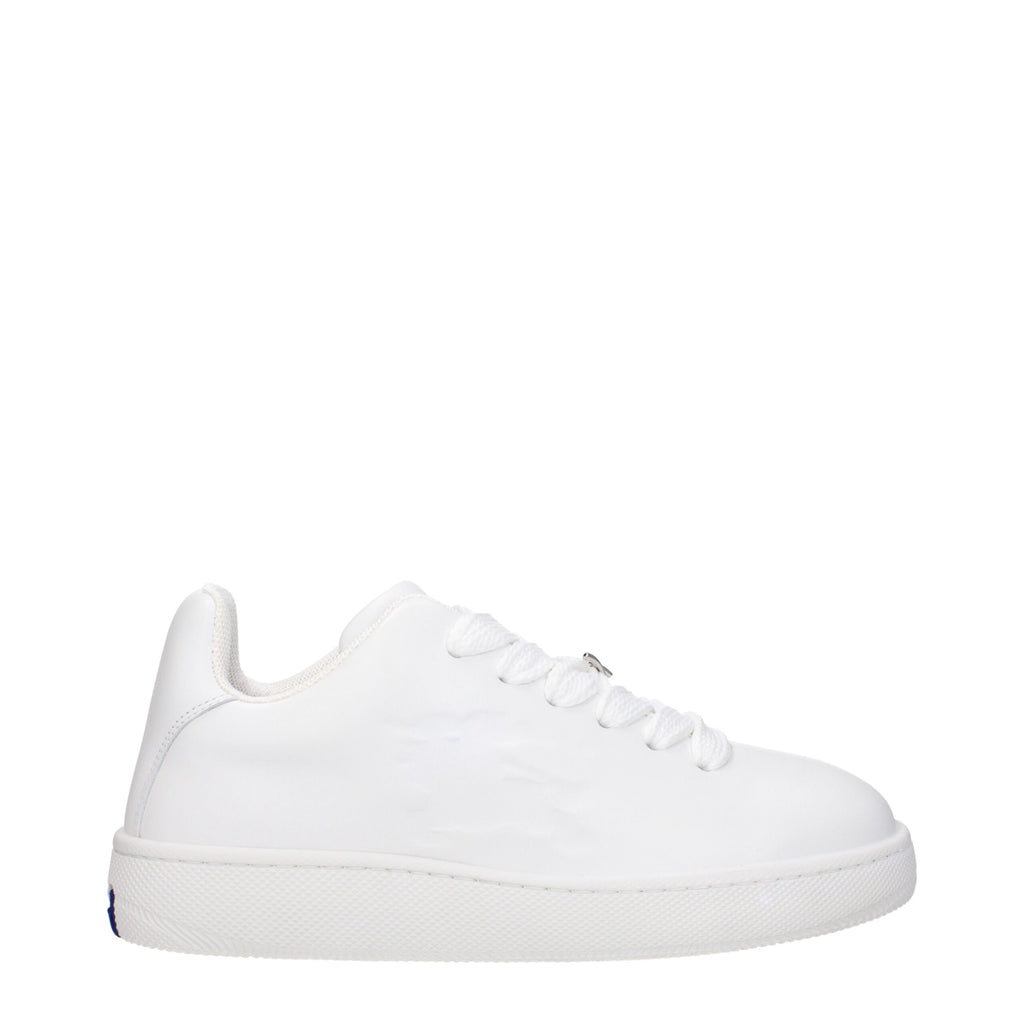 Burberry White Leather Low Top Sneakers