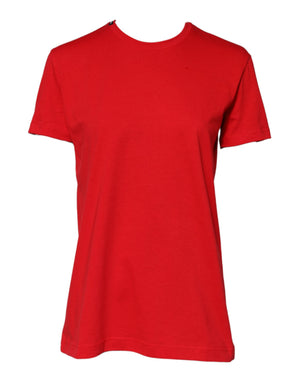 Dolce & Gabbana Red Crew Neck Short Sleeves Tee T-shirt