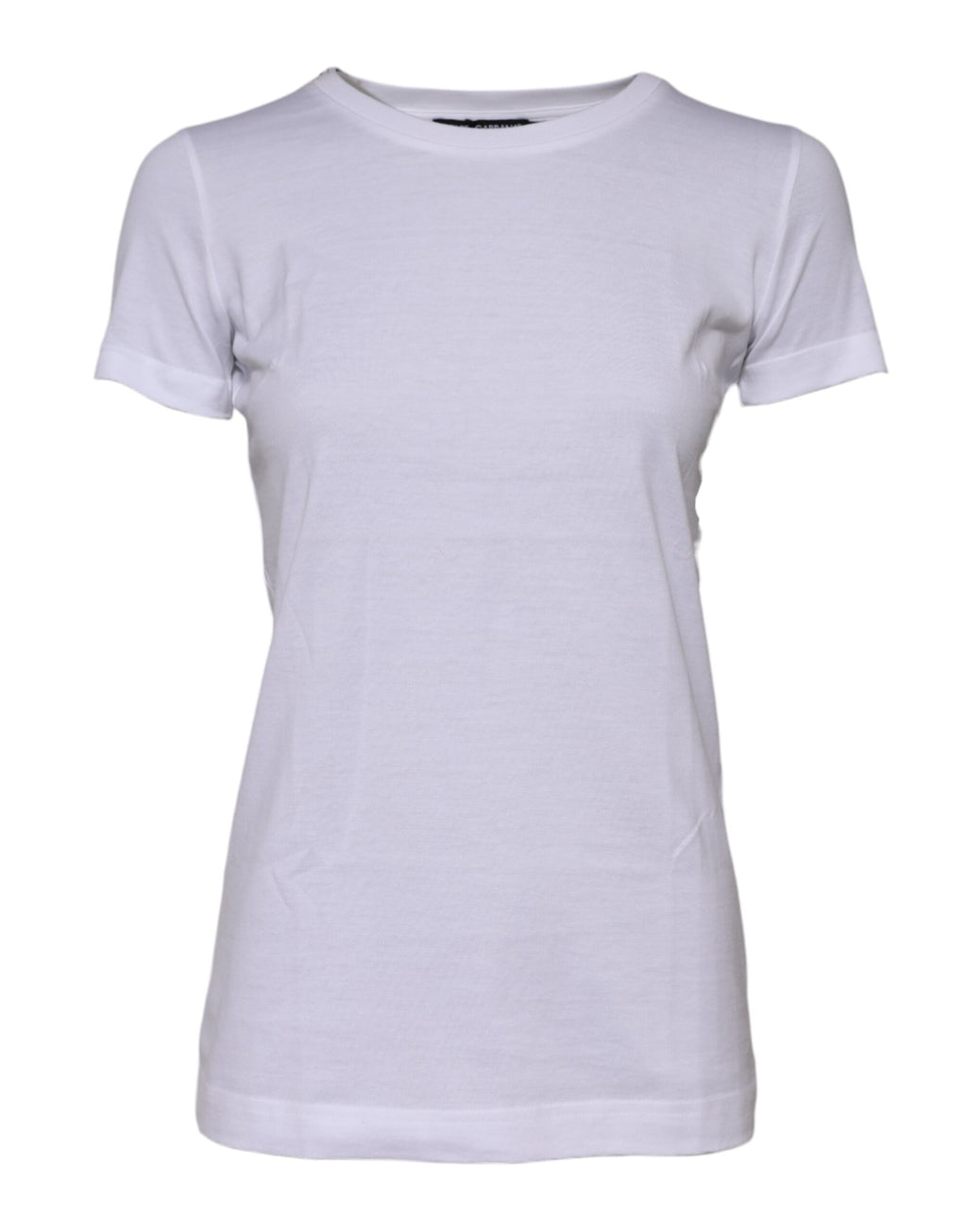 White Cotton Crew Neck Short Sleeves T-shirt