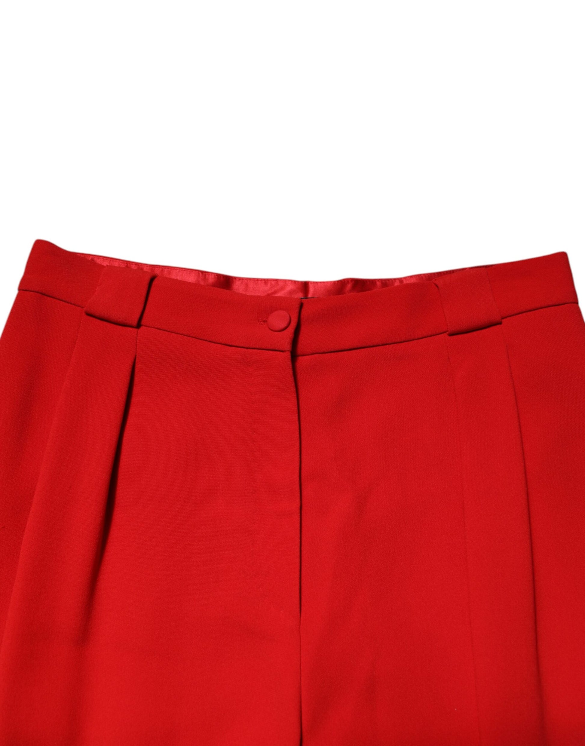 Dolce & Gabbana Red HighWaist Straight Women Trouser Pants