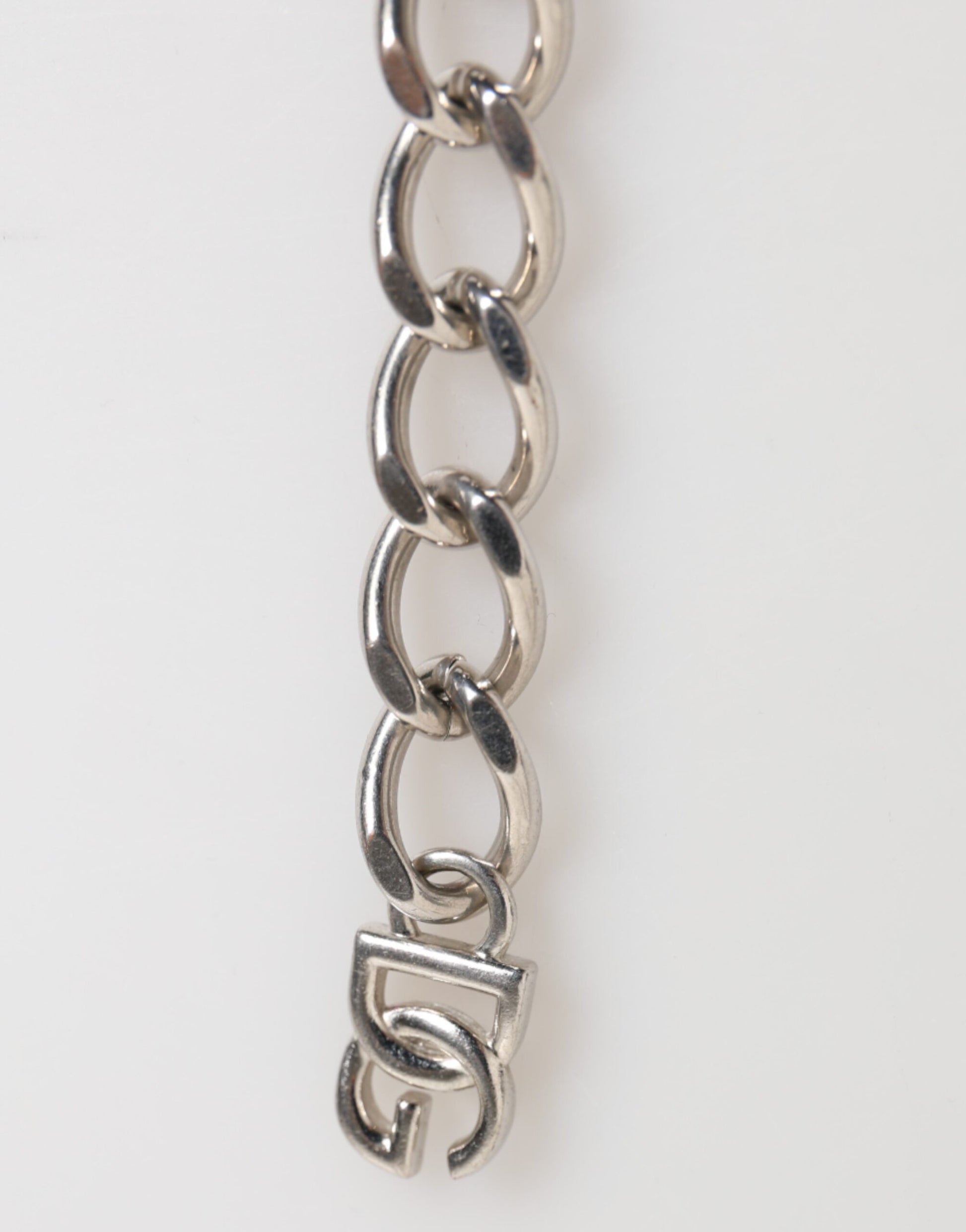Dolce & Gabbana Silver Tone Brass Chain Lobster Clasp DG Logo Bracelet