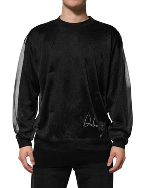 Dolce & Gabbana Black Polyester Pullover Sweatshirt Sweater