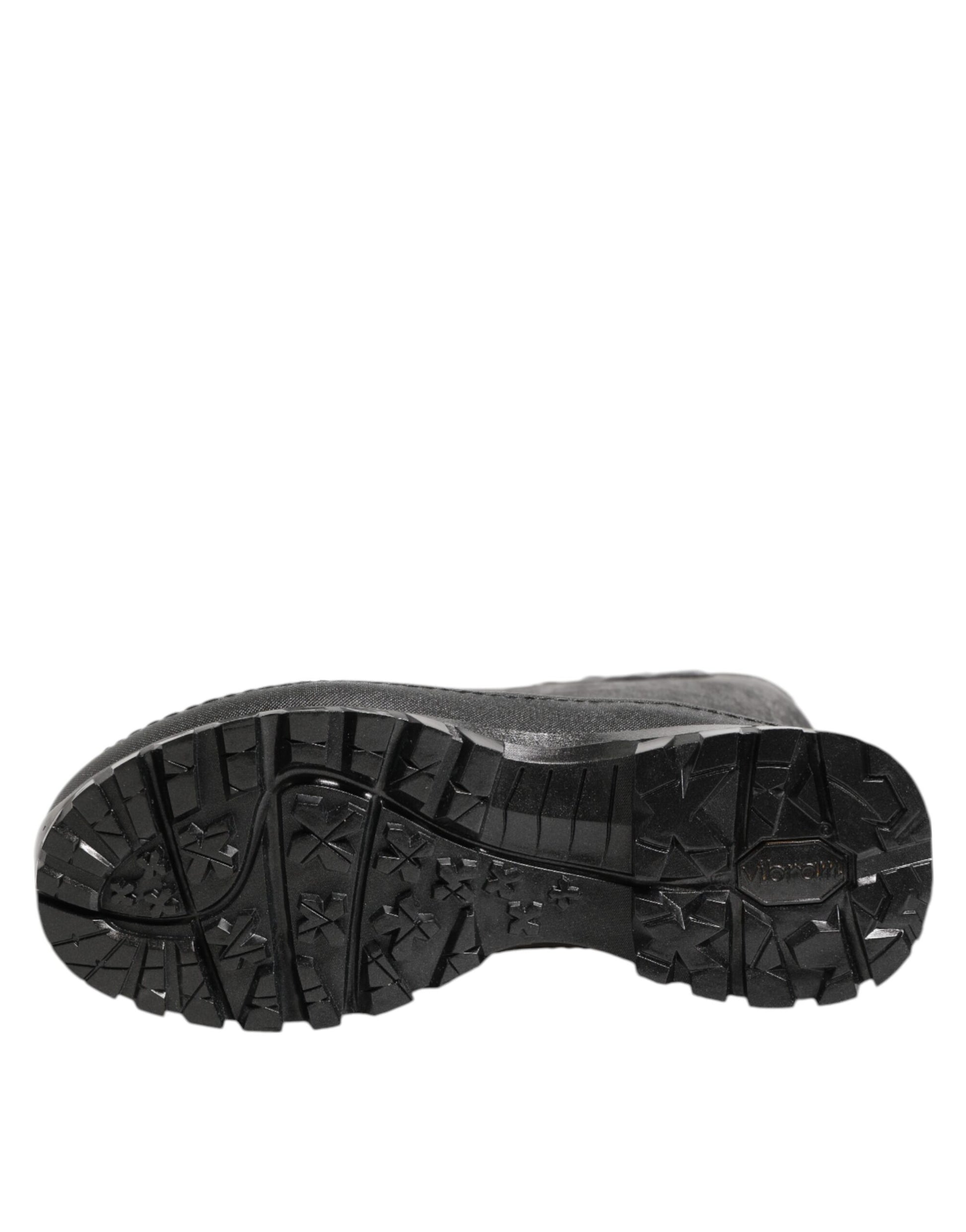 Dolce & Gabbana Metallic Black Pull On Rain Boots Men Shoes