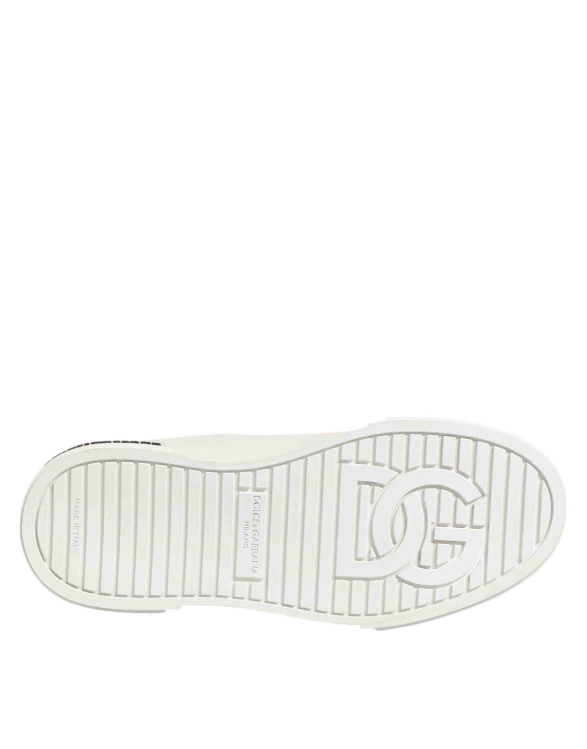 Black White Leather Portofino Sneaker Shoes